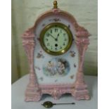 Porcelain mantle clock H 39 cm