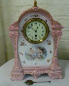 Porcelain mantle clock H 39 cm
