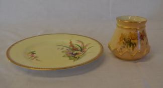Royal Worcester plate & sm vase