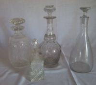 4 glass decanters