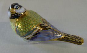 Crown Derby 'Great Tit' with gold stoppe