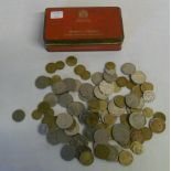 Tin containing mainly foreign coins