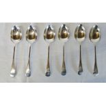 6 silver spoons Sheffield 1908 total wei