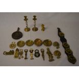 Brass including bottle openers, peacocks