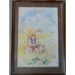 Framed watercolour by Colin Carr 1980 43