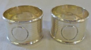 Pair of silver napkin rings London 1909