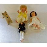 3 dolls inc a 'Roddy' and a soft toy dog