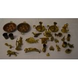 Brass & copper including animals, chambe