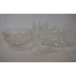 2 Cut glass bowls and a goblet