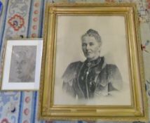 Charcoal drawing of a Victorian lady 78