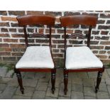 Pair of Victorian mahogany drop seat din