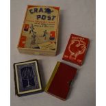 Various playing cards & 'Crazy Post' gam