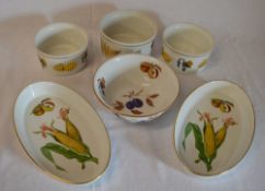 5pc of Royal Worcester Evesham & one sim