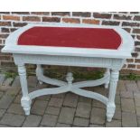 French painted card table with 'X' stret