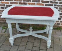 French painted card table with 'X' stret