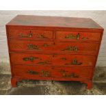 Chinese style lacquered chest of drawers