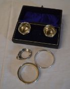Pair of cased silver salts (no liners) C