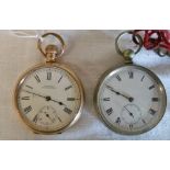 Waltham gold plated pocket watch with se