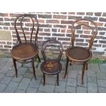 3 bentwood chairs