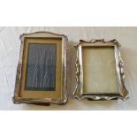 2 silver photo frames H 22 cm & 18 cm Bi