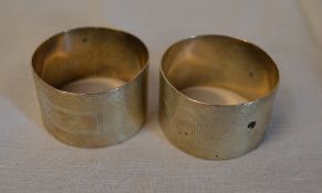 Pair of silver napkin rings, Birmingham