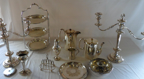 Assorted silver plate inc candelabras
