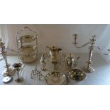 Assorted silver plate inc candelabras