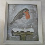 Watercolour of a robin by Colin Carr 13