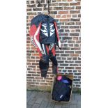 Hein Genicke black & red leather suit (U