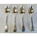 4 silver serving spoons, London 1826, Lo