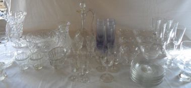 Various glassware inc claret decanter an