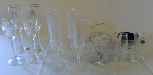 Assorted glassware including Bohemia