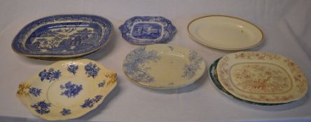 Large willow pattern meat dish, Spode pl