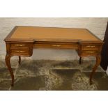 French walnut break-front writing desk o