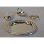 Miniature silver tray, silver golfing te