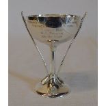 Silver golf trophy cup, engraved " 'Morn