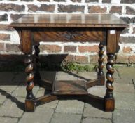 Small 1930's oak table with barley twist