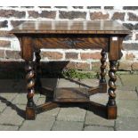 Small 1930's oak table with barley twist