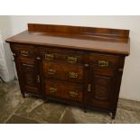 Late Victorian sideboard with carved & veneered drawers approx length 142 cm