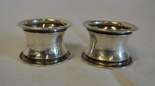 Pair of silver napkin rings, engraved wi