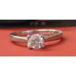 'Forever Diamond' Platinum diamond ring 0.59 ct complete with presentation case and certificate,