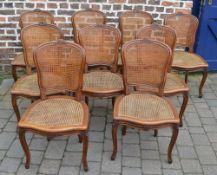 Set 9 French bergere dining chairs