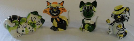 4 Lorna Bailey cat figures