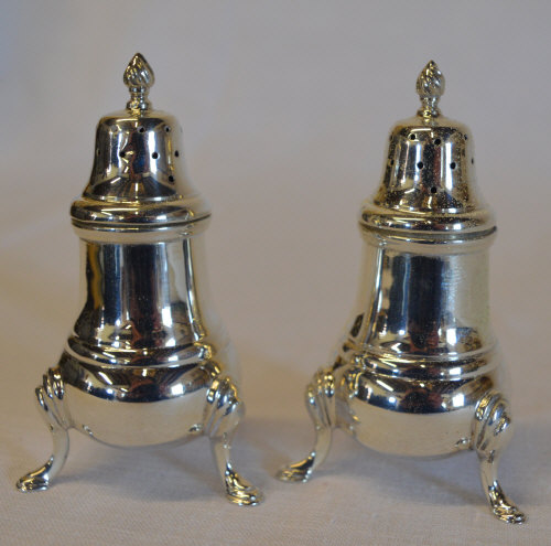 Pair of silver pepper pots, Birmingham 1