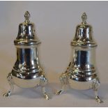 Pair of silver pepper pots, Birmingham 1