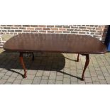 Mahogany draw leaf dining table with cab