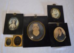 Six 19th century painted & photographic