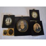 Six 19th century painted & photographic