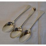 3 silver teaspoons, Birmingham 1834, and