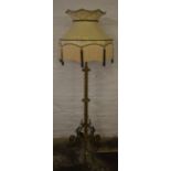 Brass Victorian style standard lamp with